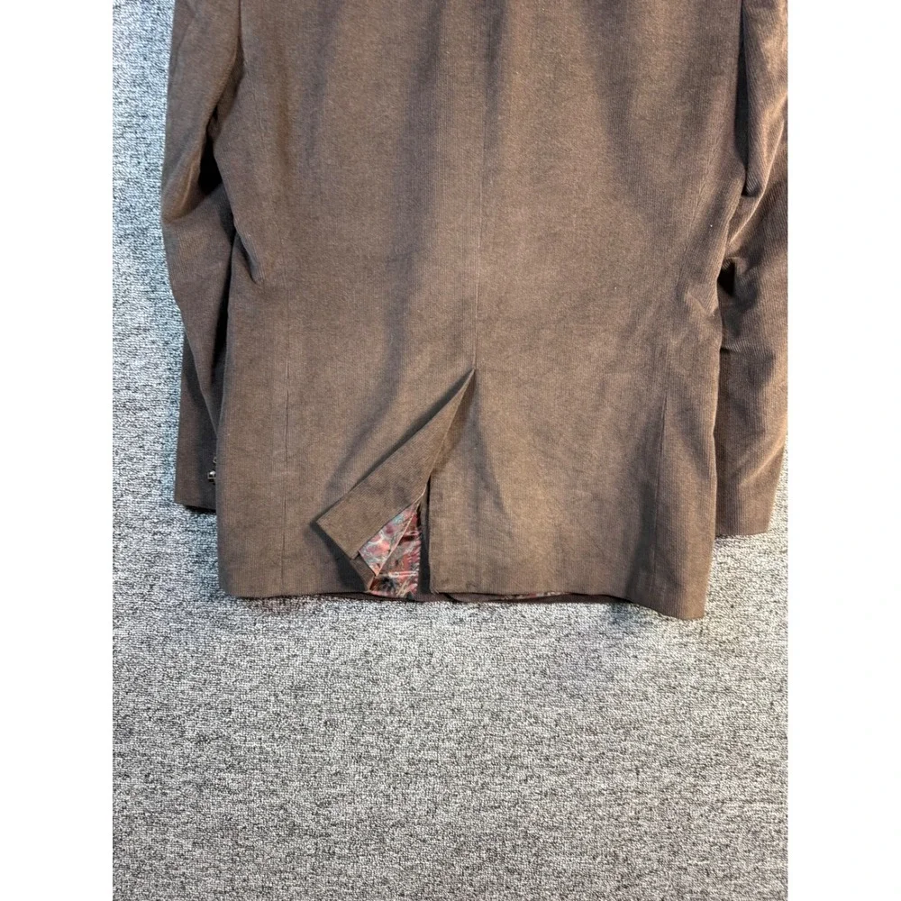 Lauren Ralph Lauren Mens Brown Corduroy Blazer Paisley‎ Lining 2-Button Jacket